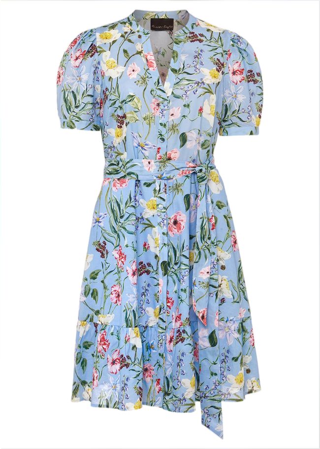  Velma Cotton Floral Mini Dress Blue 221768408