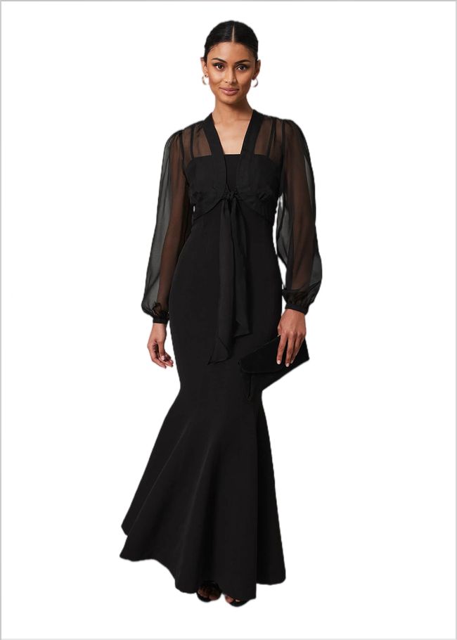  Freesia Black Maxi Dress Black 221770050