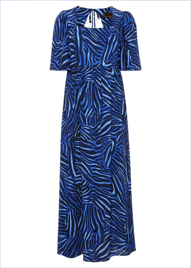  Ayesha Zebra Print Midi Dress Blue 221774408