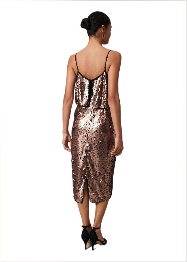  Myka Bronze Sequin Tiered Dress Bronze 221777070