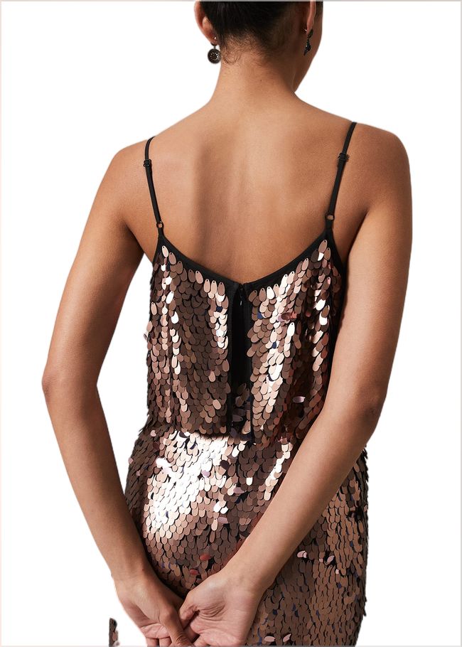  Myka Bronze Sequin Tiered Dress Bronze 221777070