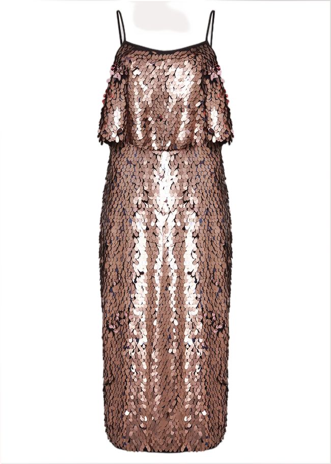  Myka Bronze Sequin Tiered Dress Bronze 221777070