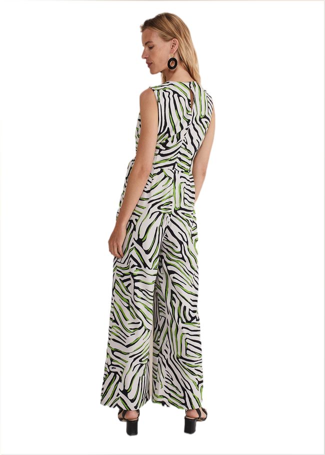  Tamsin Zebra Print Wide Leg Jumpsuit Green/Neutral 221779544