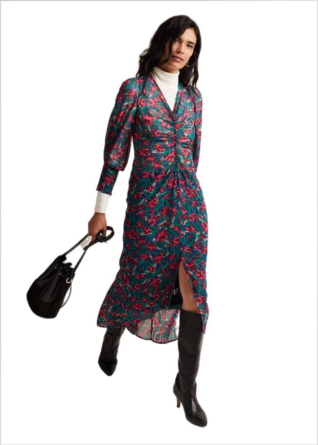  Hyacinth Floral Midi Dress Multi-Coloured 221781000