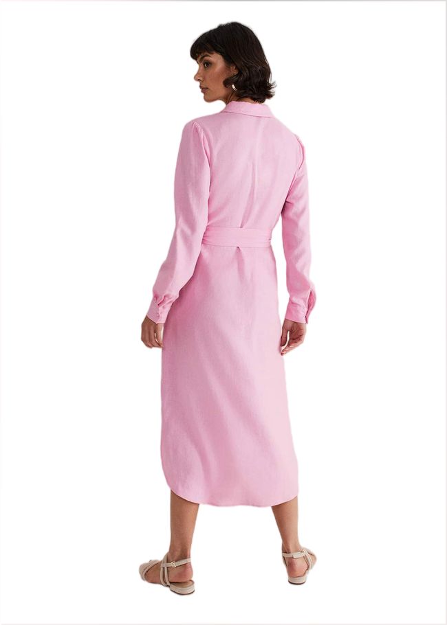  Rosalina Pink Linen Shirt Dress Pink 221783300