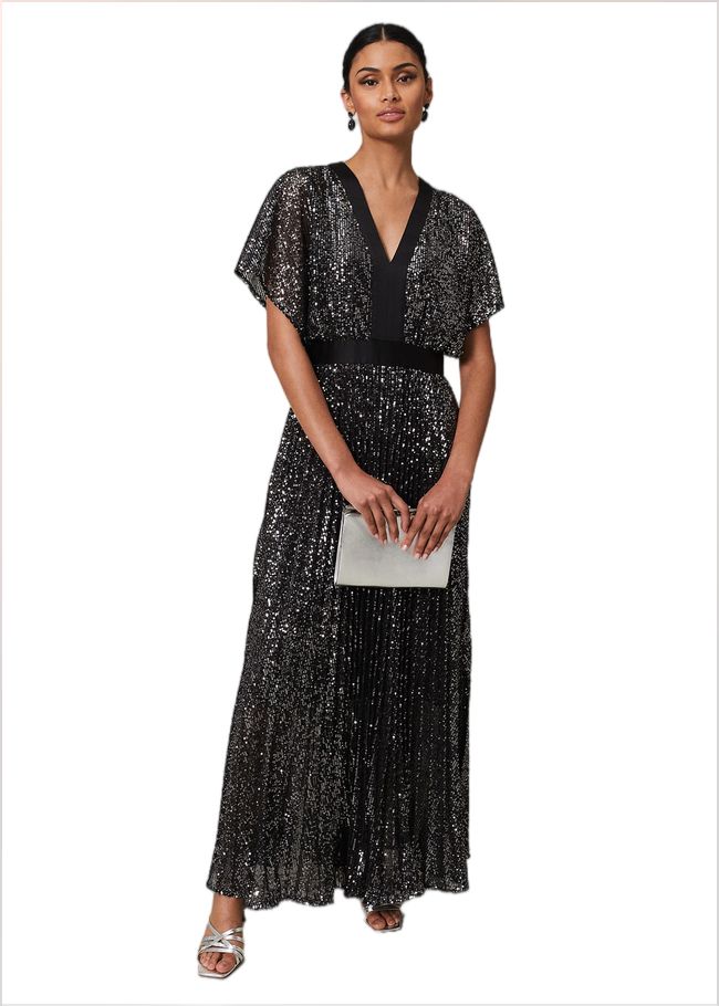  Teagan Sequin Maxi Dress Gunmetal 221789165