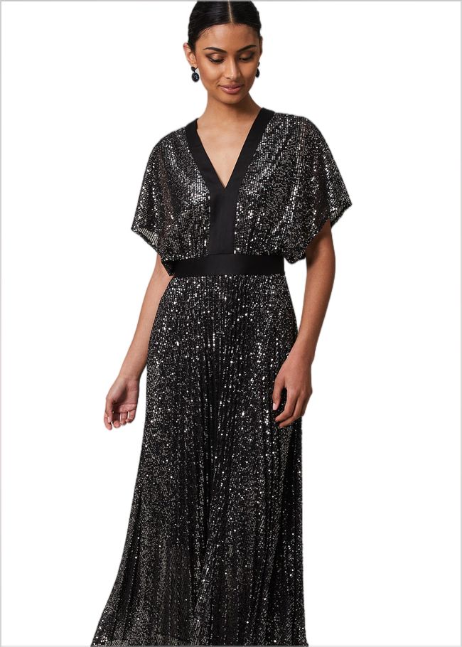  Teagan Sequin Maxi Dress Gunmetal 221789165