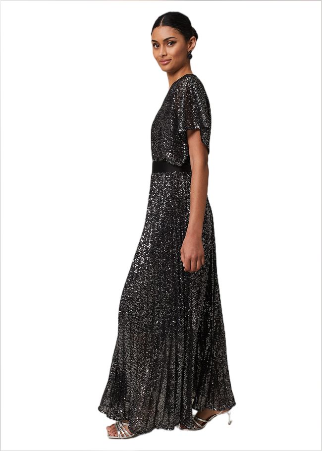  Teagan Sequin Maxi Dress Gunmetal 221789165