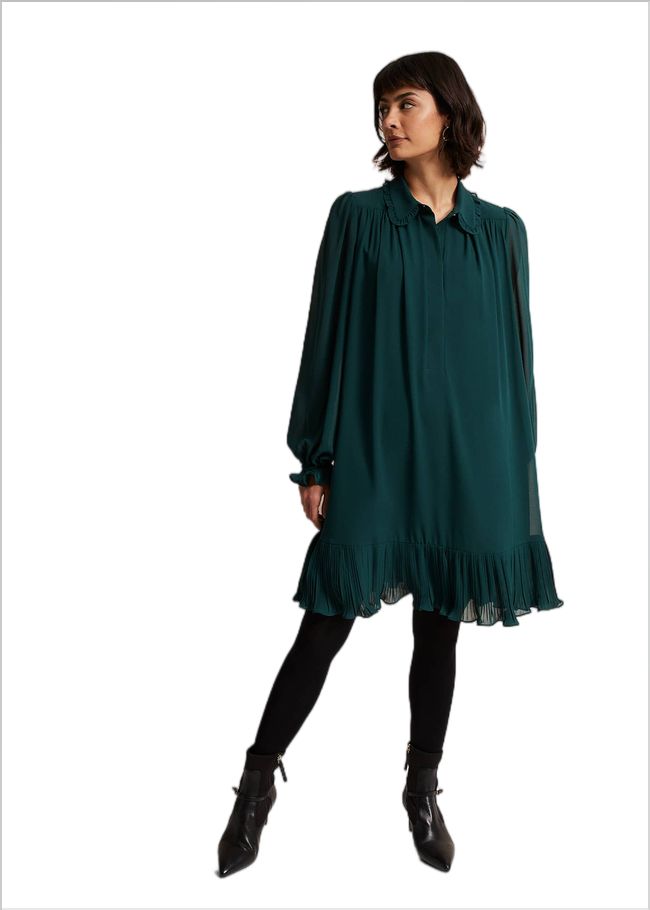  April Swing Mini Dress Dark Green 221793450