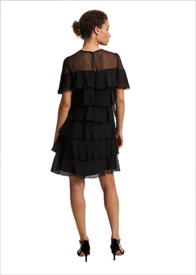  Nika Black Tiered Shift Dress Black 221794050