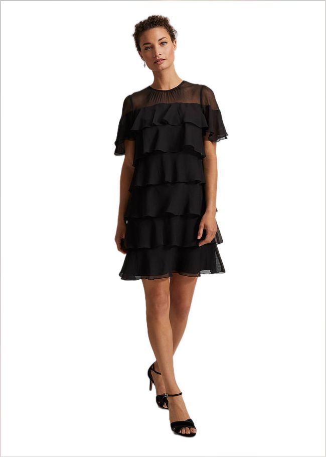  Nika Black Tiered Shift Dress Black 221794050