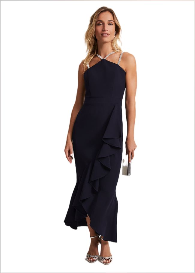  Chantal Navy Jewel Strap Maxi Dress Navy 221796351