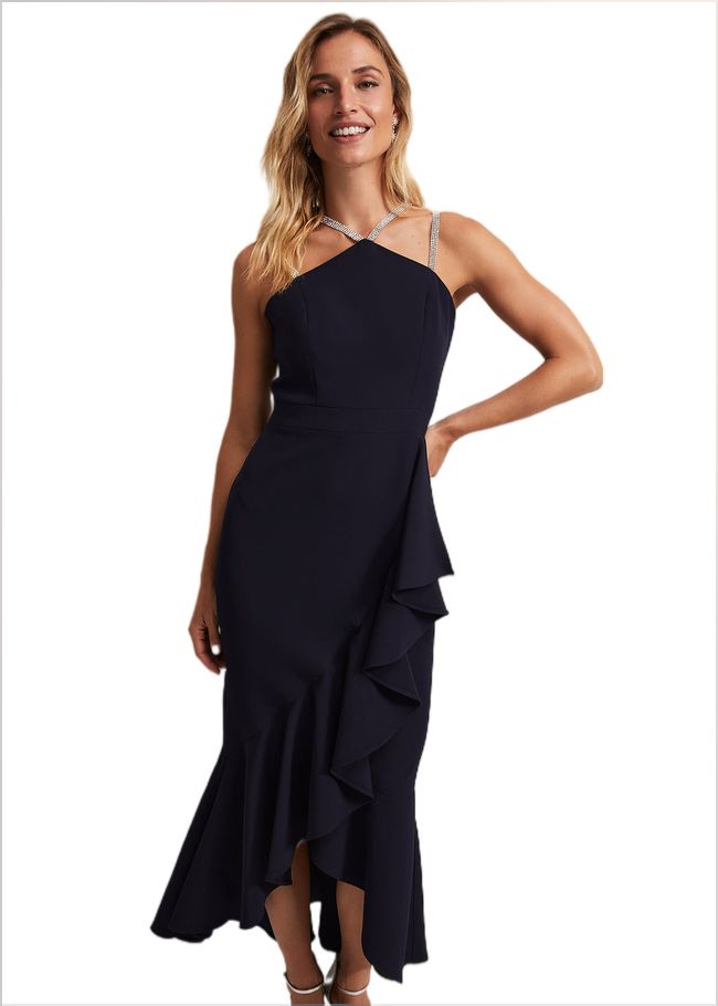  Chantal Navy Jewel Strap Maxi Dress Navy 221796351