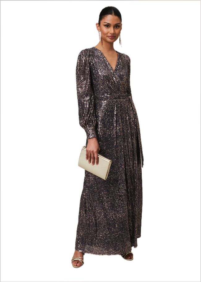  Amily Sequin Maxi Dress Rose Gold 221801413