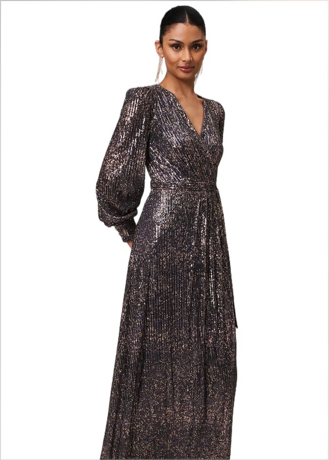  Amily Sequin Maxi Dress Rose Gold 221801413