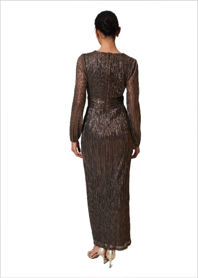  Brielle Shimmer Maxi Dress Bronze 221802070