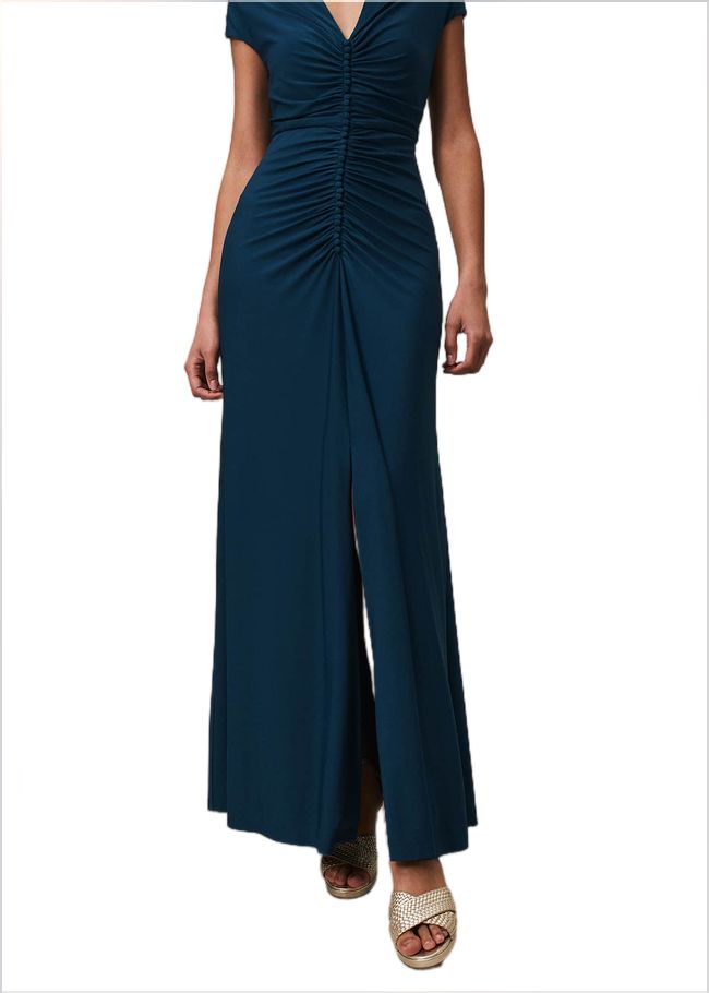  Daisy Ruched Maxi Dress Teal 221803402