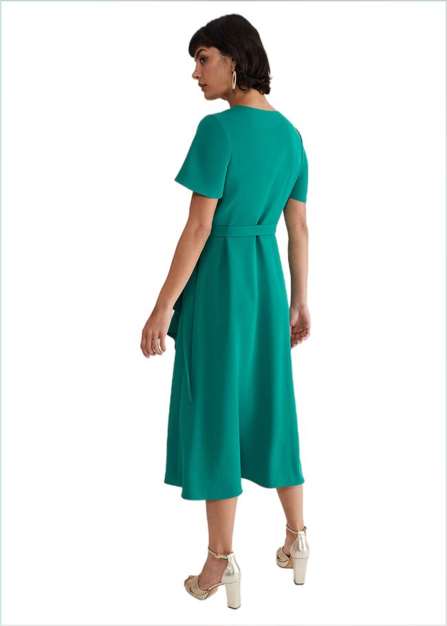  Julissa Ruffle Wrap Midi Dress Bright Green 221804775