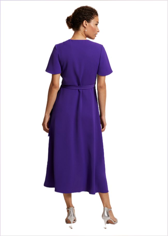  Julissa Ruffle Wrap Midi Dress Purple 221805600