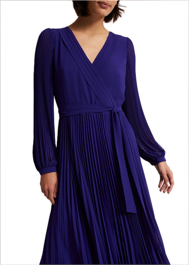  Petra Blue Pleated Midi Dress Cobalt 221812751