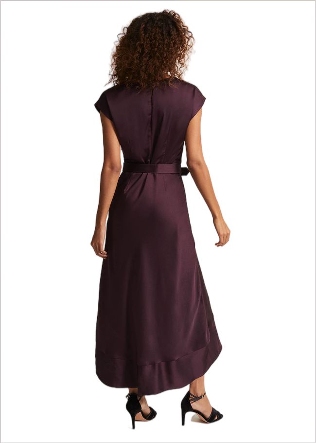  Sabrianna Burgundy Satin Midi Dress Burgundy 221820258