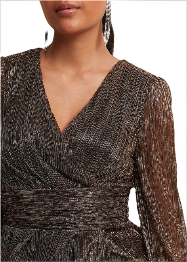  Petite Brielle Bronze Shimmer Maxi Dress Bronze 221822070