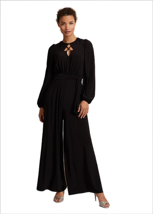  Janece Black Wide Leg Jumpsuit Black 221826050