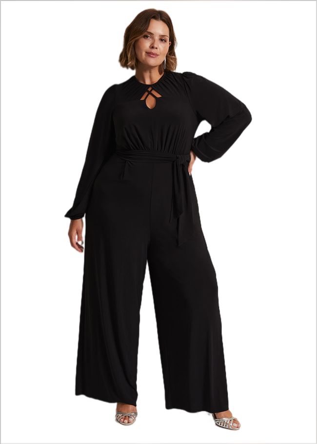  Janece Black Wide Leg Jumpsuit Black 221826050