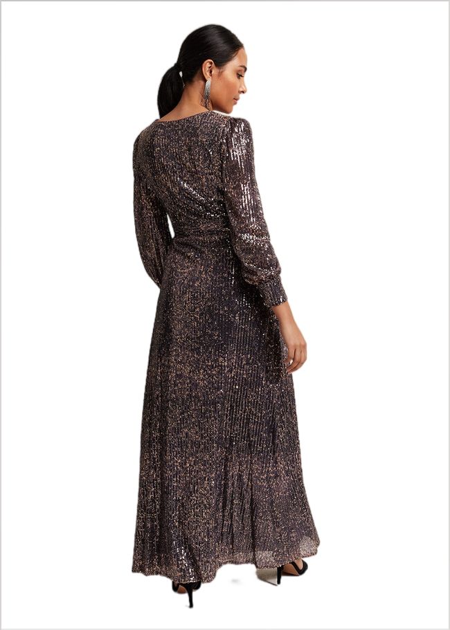  Petite Amily Sequin Maxi Dress Rose Gold 221830413