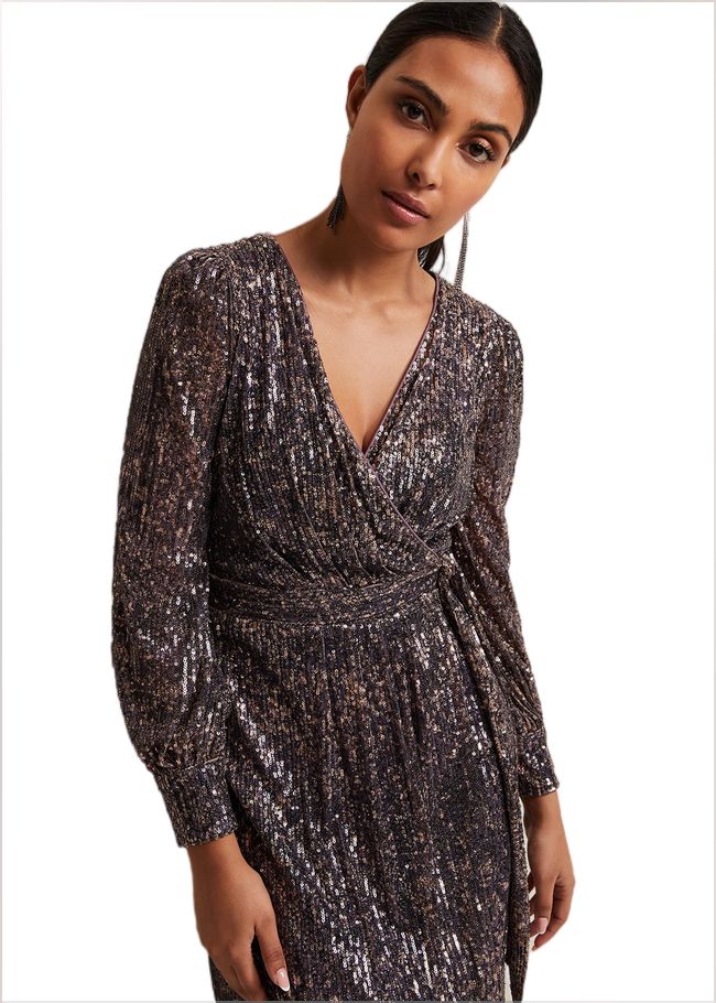  Petite Amily Sequin Maxi Dress Rose Gold 221830413