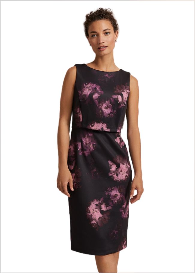  Arianne Abstract Floral Scuba Dress Multi-Coloured 221839000