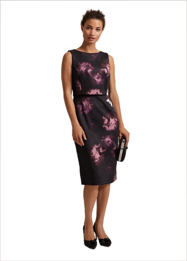  Arianne Abstract Floral Scuba Dress Multi-Coloured 221839000