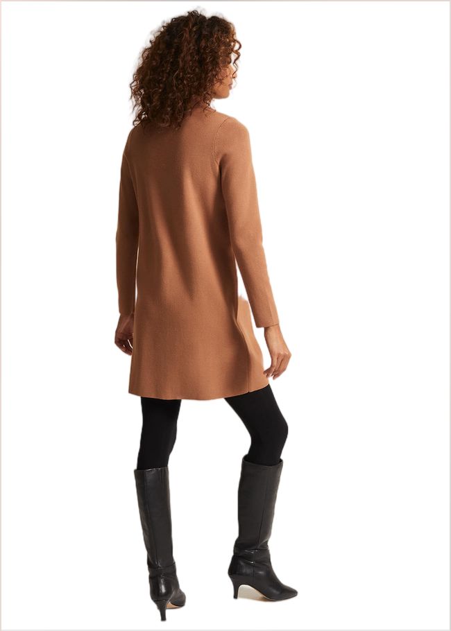  Azealia Fine Knit Tunic Mini Dress Camel 221852206