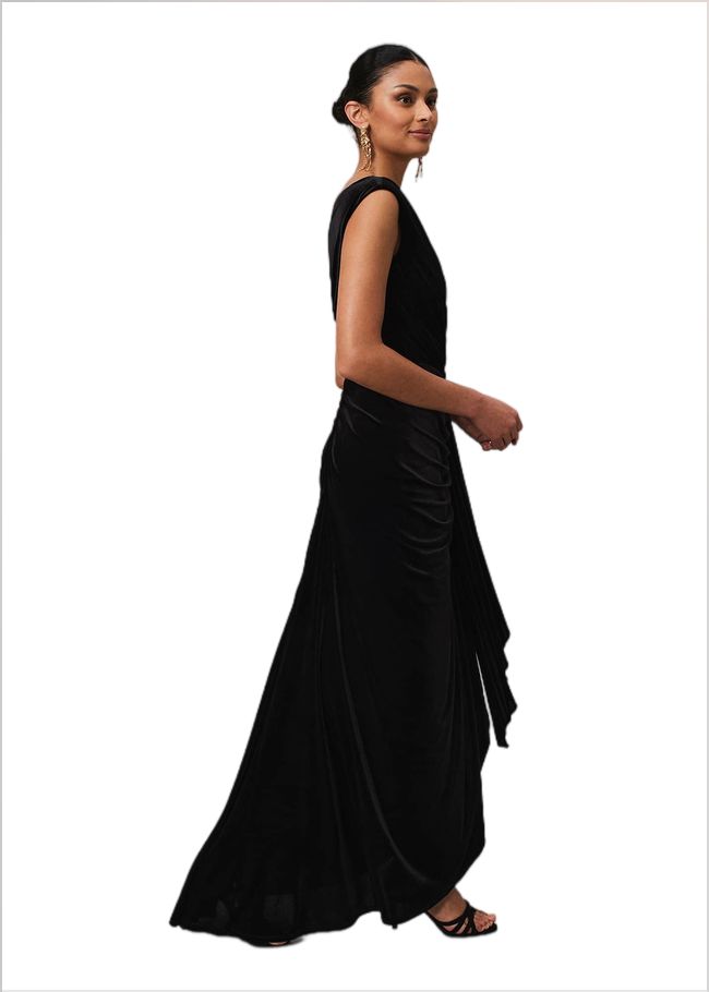  Donna Velvet Maxi Dress Black 221855050