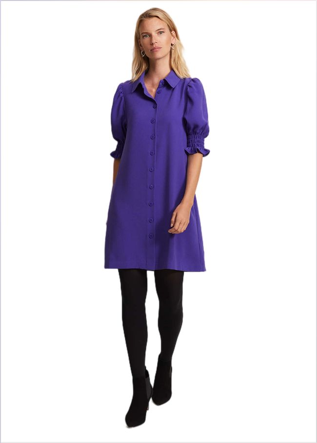  Candice Purple Button Mini Dress Purple 221856600