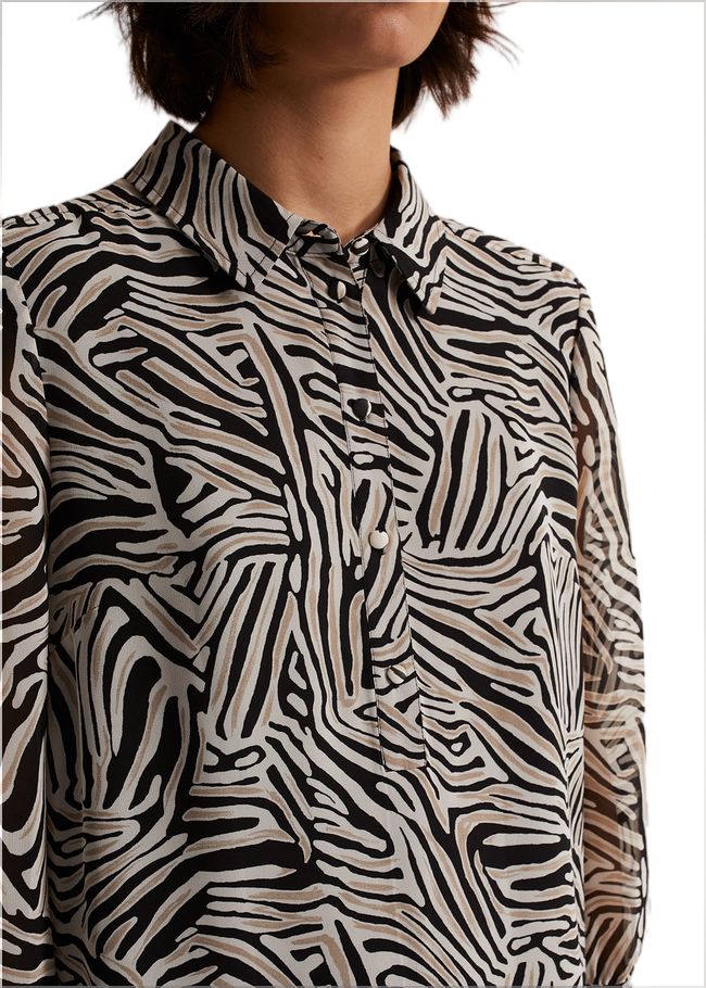  Penelope Zebra Shirt Mini Dress Stone/Ivory 221858365