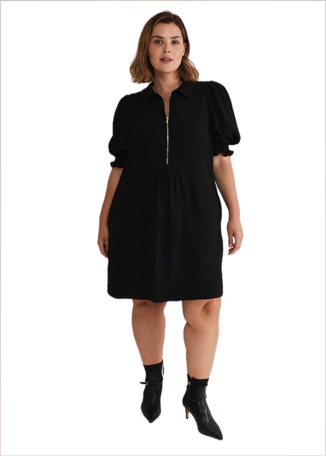  Candice Black Zip Mini Dress Black 221859050