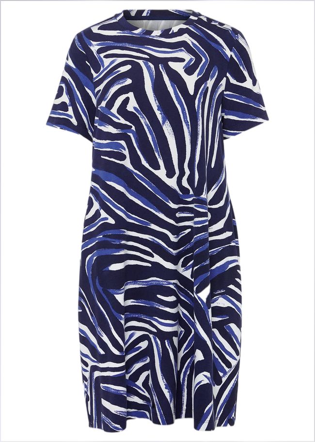  Isabelle Zebra Print Jersey Mini Dress Blue/Multi 221861380