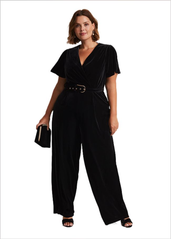  Holly Black Velvet Jumpsuit Black 221862050