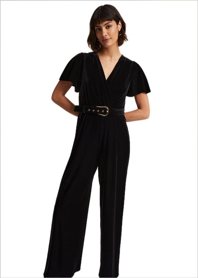  Holly Black Velvet Jumpsuit Black 221862050