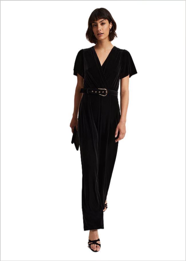  Holly Black Velvet Jumpsuit Black 221862050