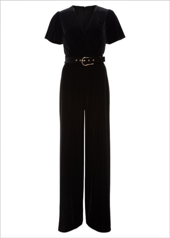  Holly Black Velvet Jumpsuit Black 221862050