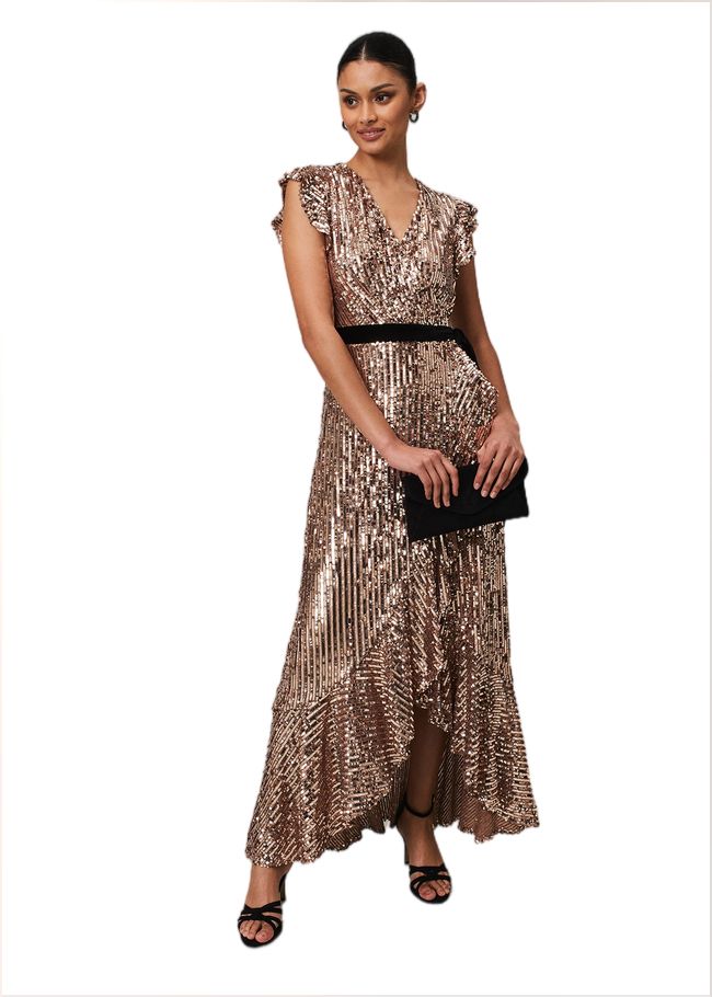  Enja Sequin Maxi Dress Rose Gold 221865413