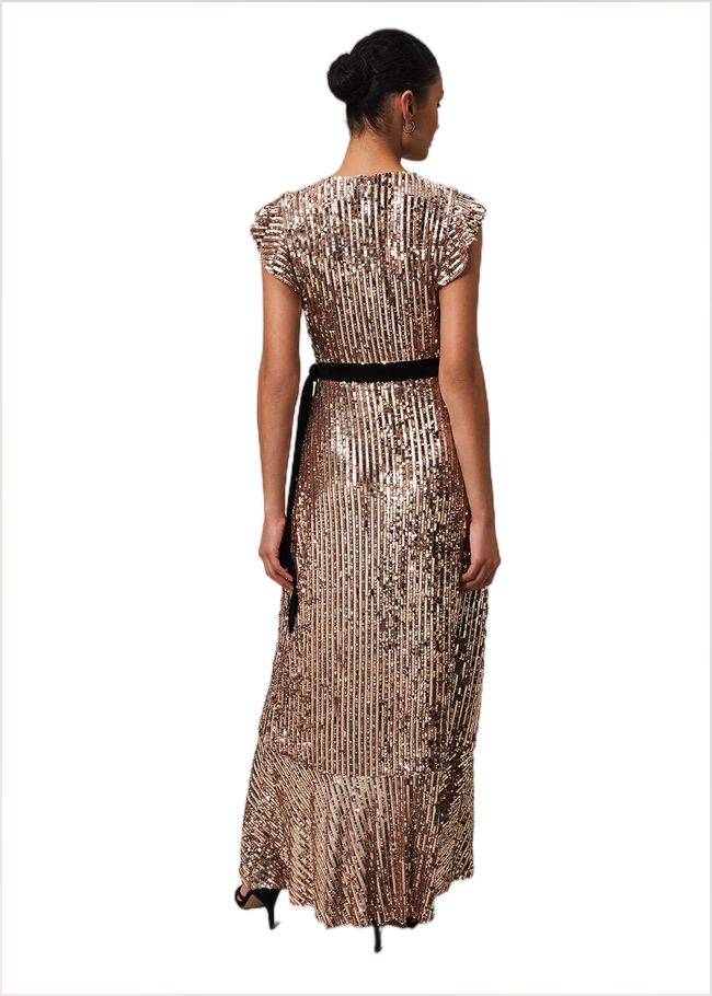  Enja Sequin Maxi Dress Rose Gold 221865413