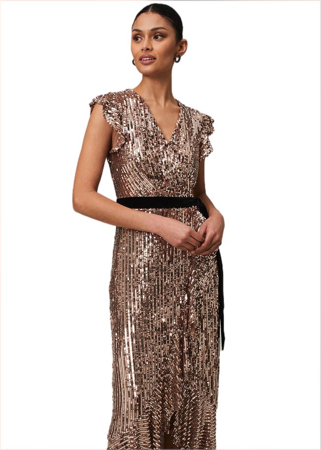  Enja Sequin Maxi Dress Rose Gold 221865413