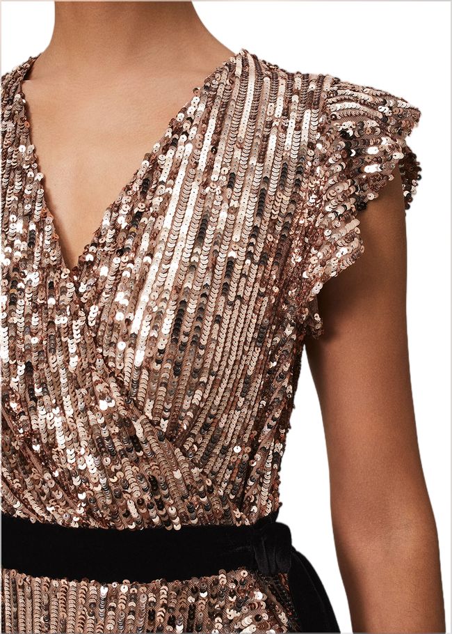  Enja Sequin Maxi Dress Rose Gold 221865413