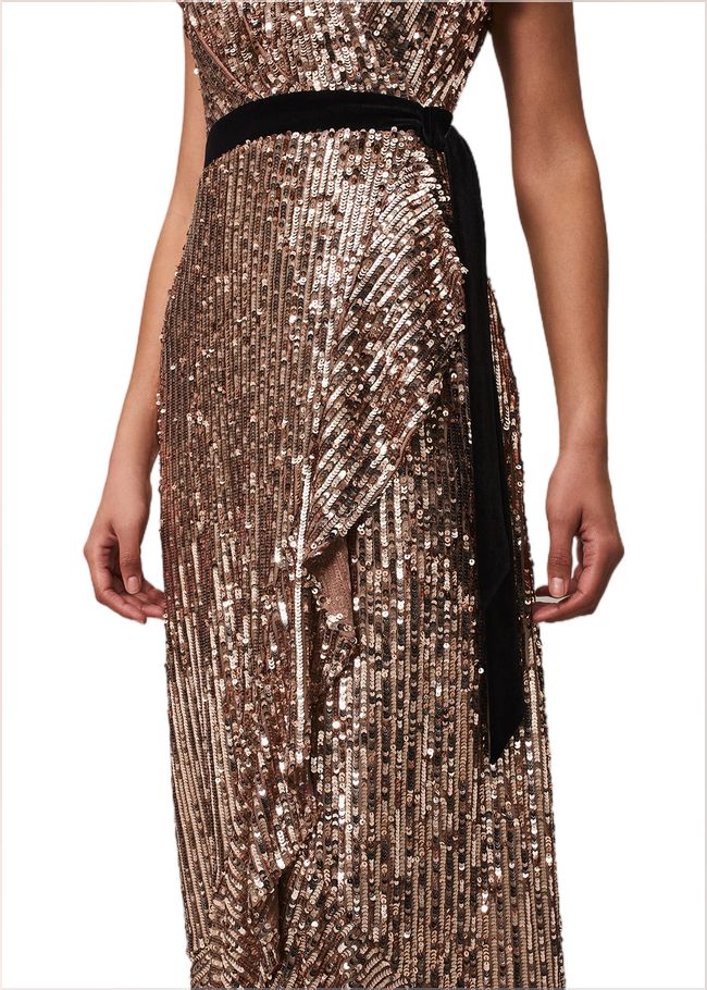  Enja Sequin Maxi Dress Rose Gold 221865413