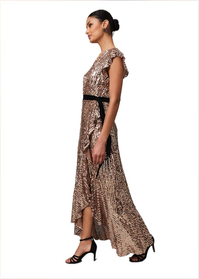  Enja Sequin Maxi Dress Rose Gold 221865413