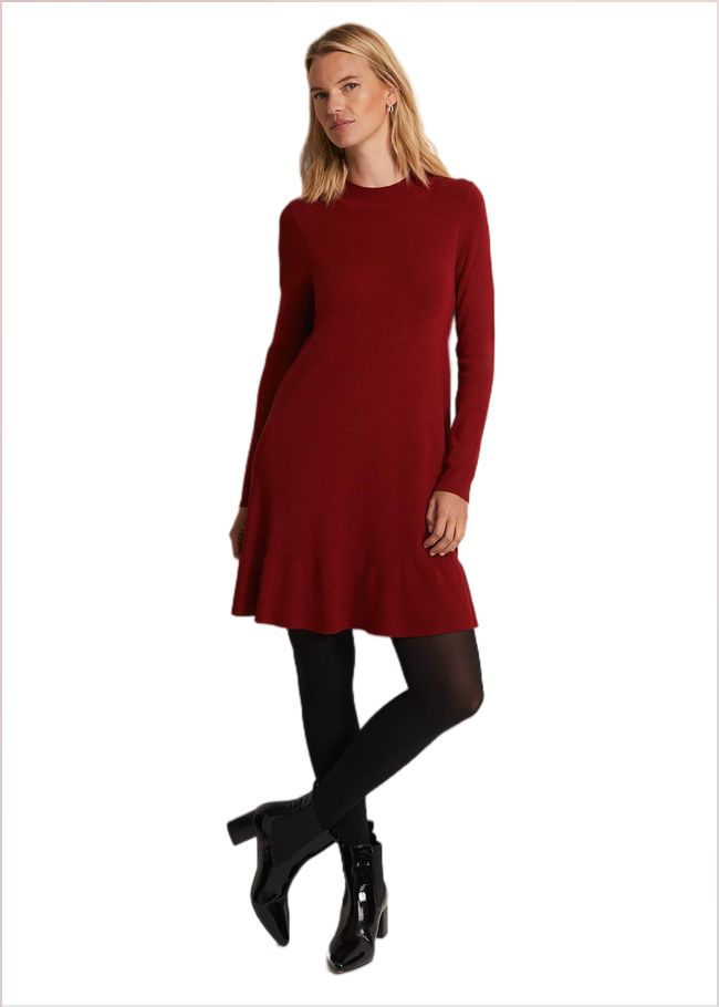  Vickie Fine Knit Mini Dress Red 221869250