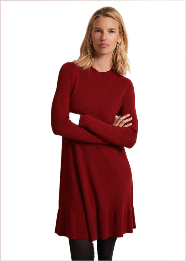  Vickie Fine Knit Mini Dress Red 221869250